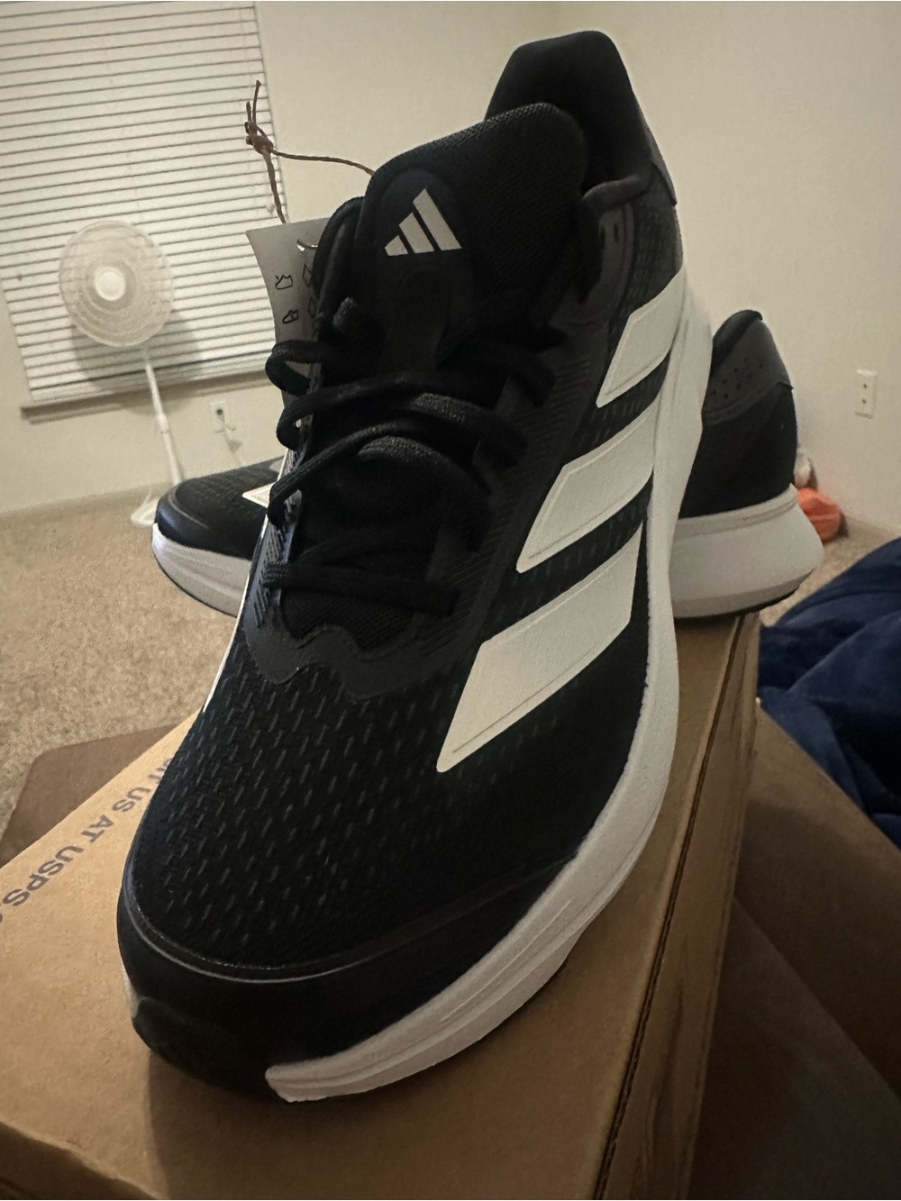 adidas Men’s Black & White Athletic Sneakers with Signature Three-Stripes